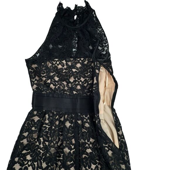 Banana Republic Women Lace Dress Sz 2 Black High Neck Sleeveless Classic Evening - Picture 8 of 16